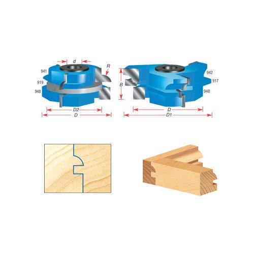 Amana Tool - 940 2Piece Carbide Tipped 3-Wing Stile & Rail Concave